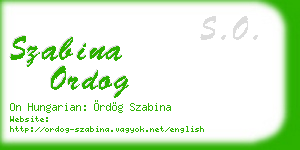 szabina ordog business card